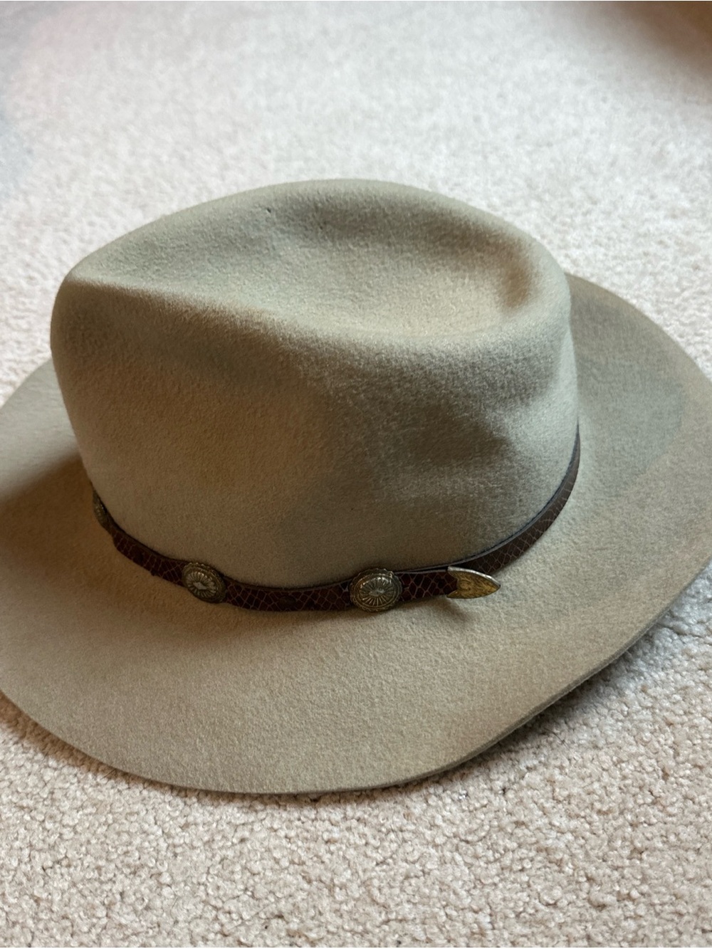 Outback Trading 2X Felt Cowboy Hat with Decorative Band - Light Taupe - Picture 2 of 16